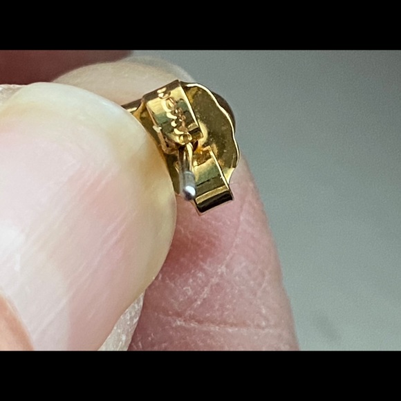 Vintage Unique icicle teardrop goldstone earrings - Picture 9 of 10